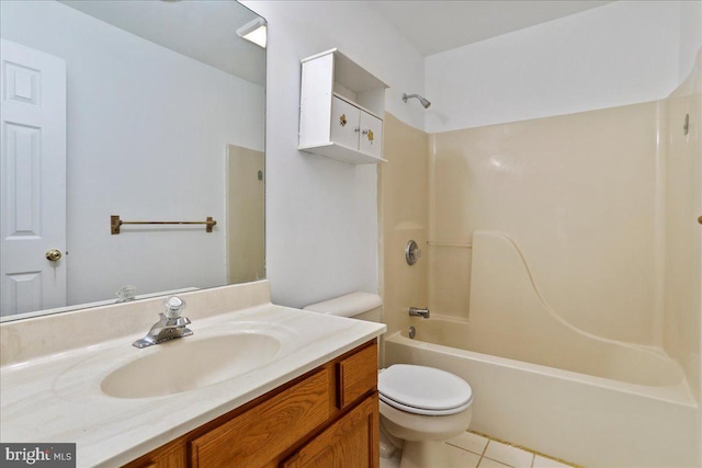 461 Apple Cross Rd, Harpers Ferry, WV 25425 - bathroom with shower / bath combination, vanity, tile patterned flooring, and toilet