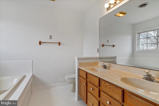 461 Apple Cross Rd, Harpers Ferry, WV 25425 - bathroom with toilet, visible vents, a sink, and double vanity