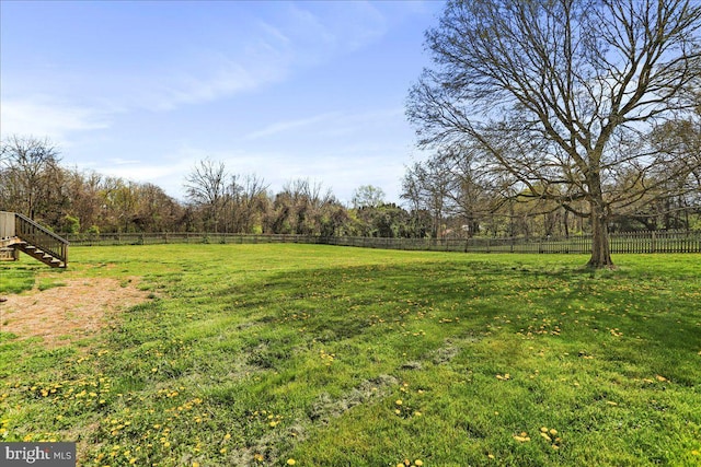 461 Apple Cross Rd, Harpers Ferry, WV 25425 - view of yard with fence, a rural view, and stairway