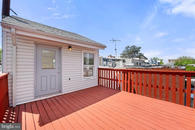 deck featuring a residential view