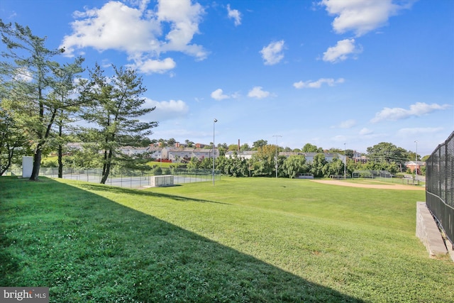 view of yard with fence