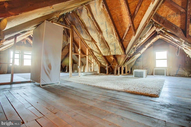 view of unfinished attic