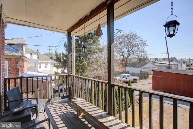 balcony featuring a residential view