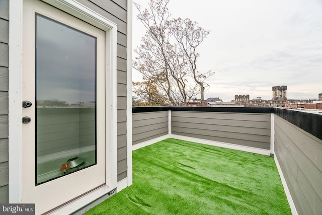 balcony with a view of city