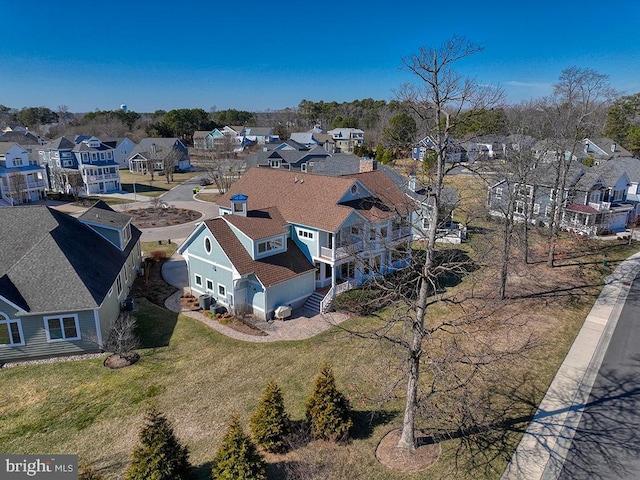 bird's eye view with a residential view