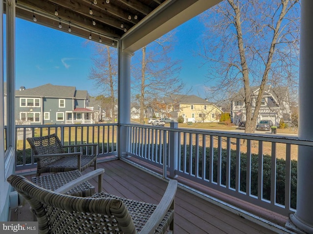 deck featuring a residential view