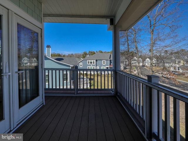 deck featuring a residential view