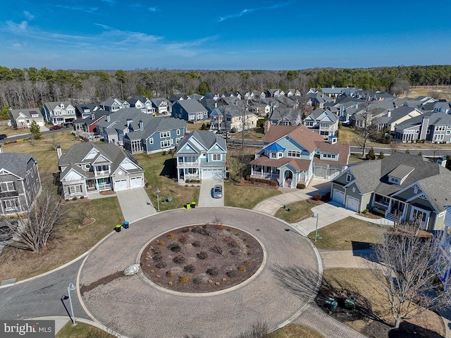 aerial view featuring a residential view