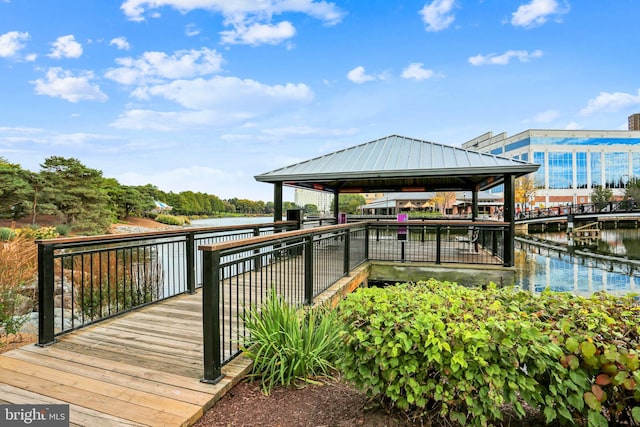 501 Palmtree Dr Unit 3, Gaithersburg, MD 20878 - dock area with a gazebo and a water view