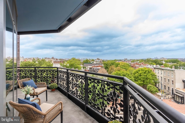 balcony with a view of city