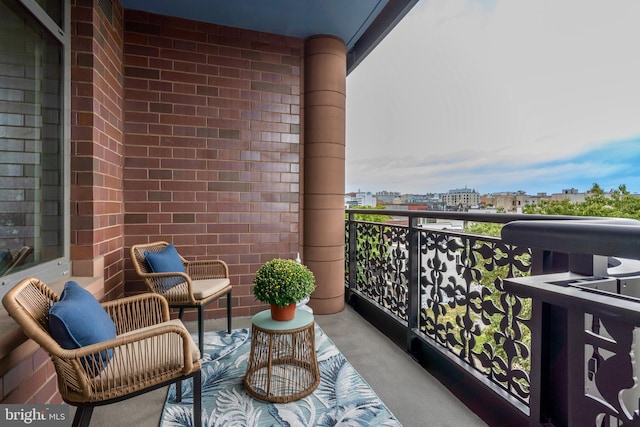 balcony featuring a view of city