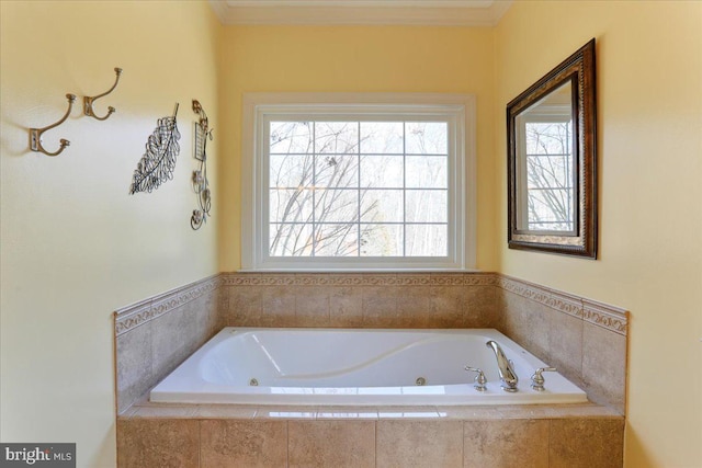 full bath with a whirlpool tub