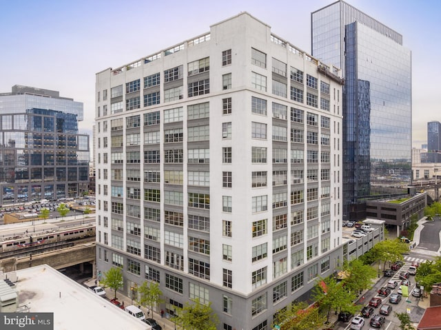 view of building exterior featuring a view of city