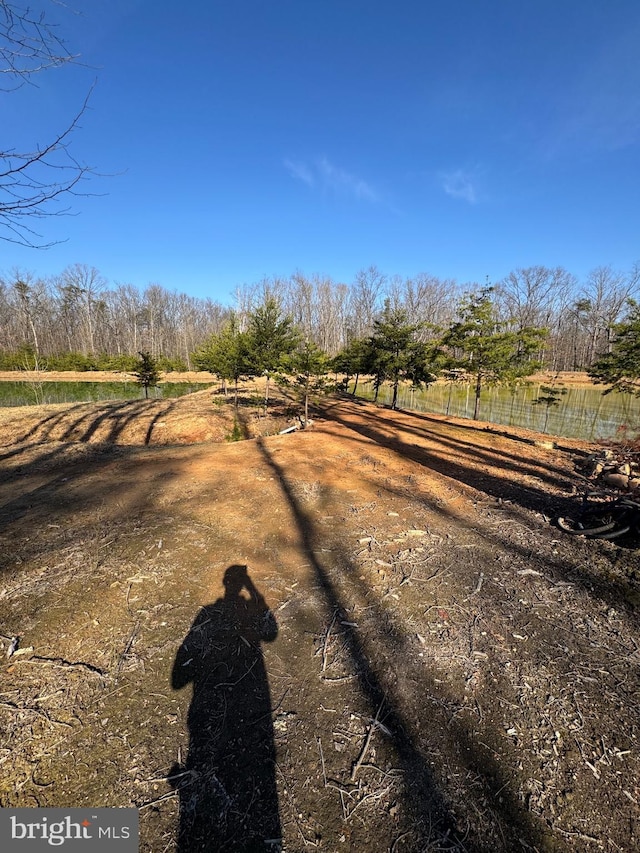 view of yard with a rural view