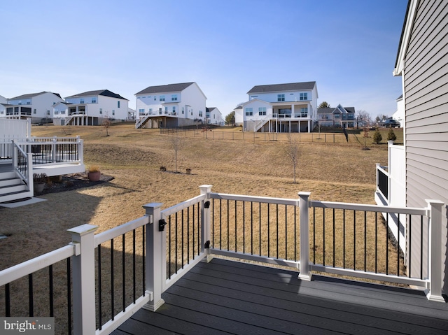 deck featuring a residential view