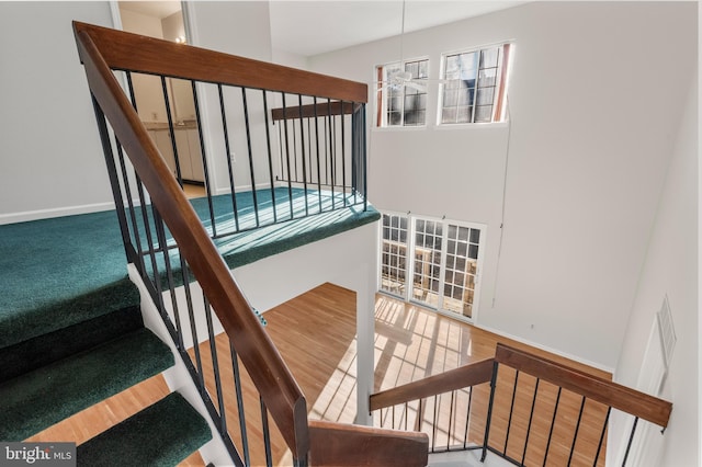 staircase with baseboards