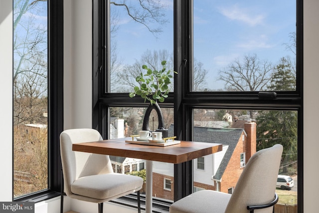 dining space with a healthy amount of sunlight