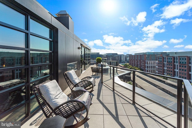 balcony with a view of city