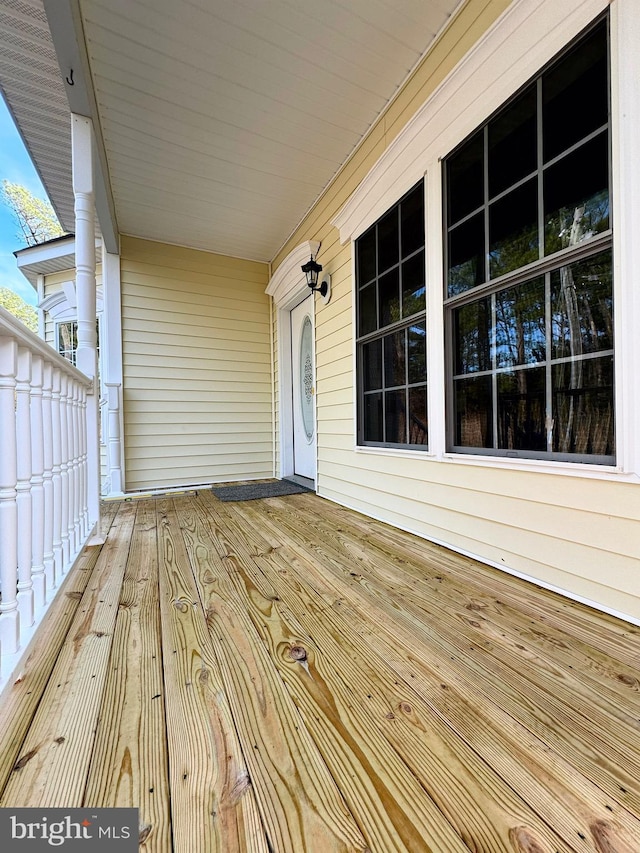 wooden deck with covered porch