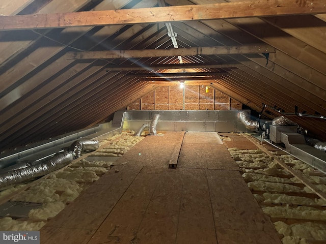 view of unfinished attic