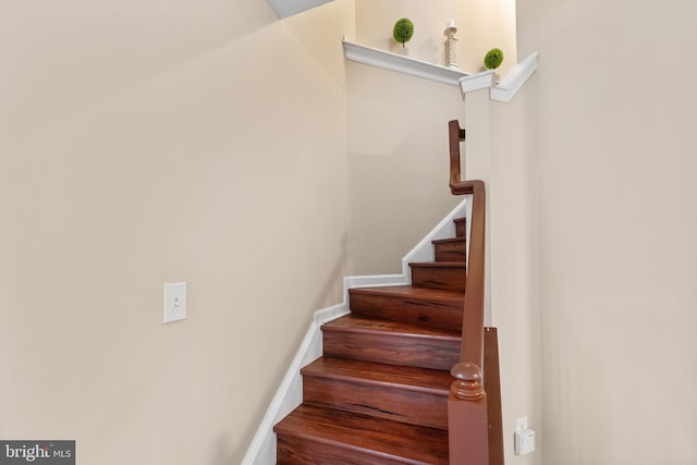 staircase with baseboards