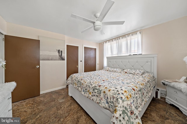 bedroom with a ceiling fan