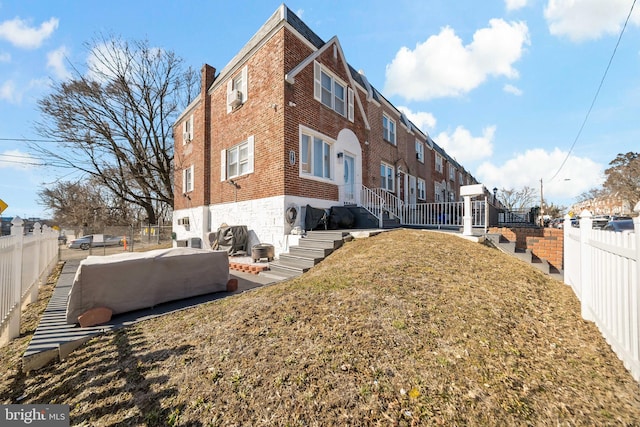 exterior space with a fenced backyard