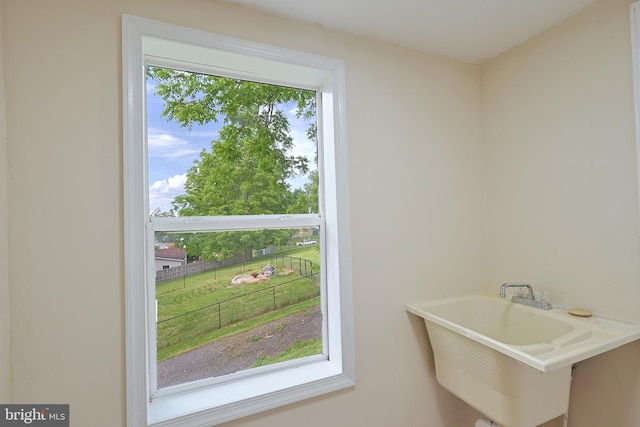 entryway featuring a sink and a healthy amount of sunlight