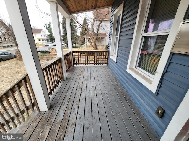 deck with a porch