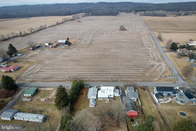 aerial view with a rural view