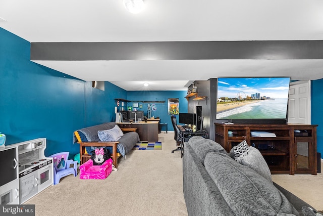 game room featuring carpet floors