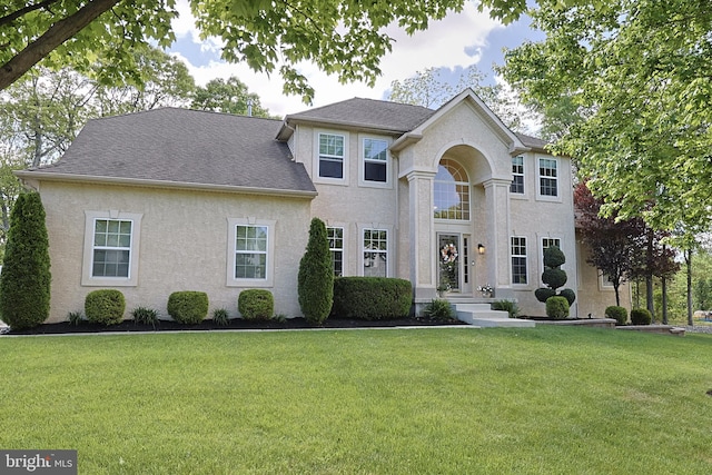 1 Longfellow Ln, Hainesport, NJ 08036 - view of front of house with a front yard and stucco siding