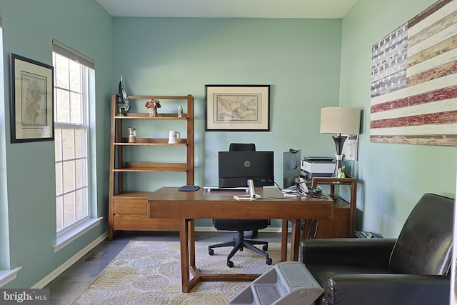 1 Longfellow Ln, Hainesport, NJ 08036 - home office with baseboards and dark wood-style flooring