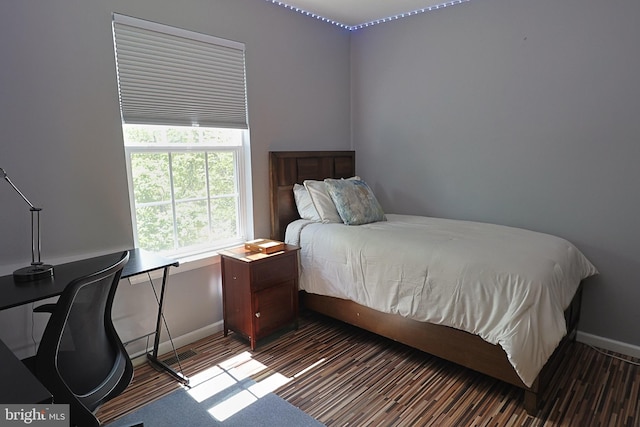 1 Longfellow Ln, Hainesport, NJ 08036 - bedroom featuring baseboards, dark wood-style flooring, and an office area