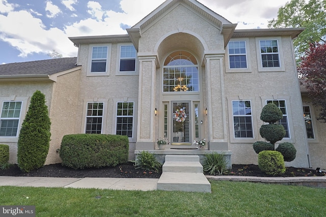 1 Longfellow Ln, Hainesport, NJ 08036 - view of front facade with stucco siding