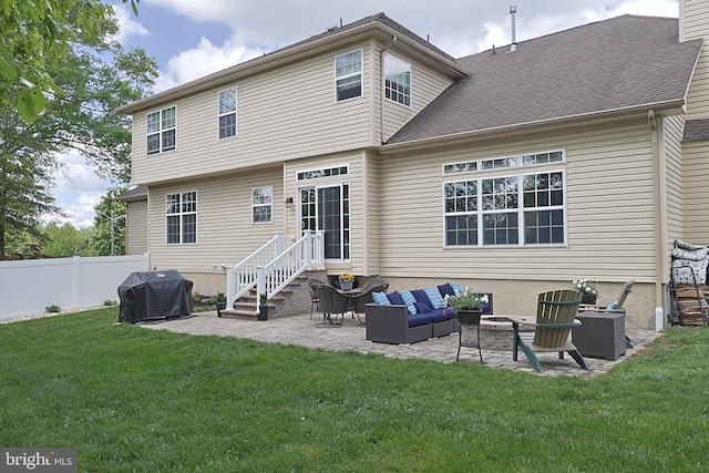 1 Longfellow Ln, Hainesport, NJ 08036 - back of property with a patio area and an outdoor living space