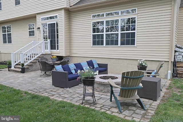 1 Longfellow Ln, Hainesport, NJ 08036 - view of patio with a fire pit