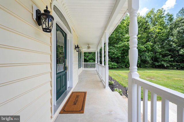 view of patio with a porch