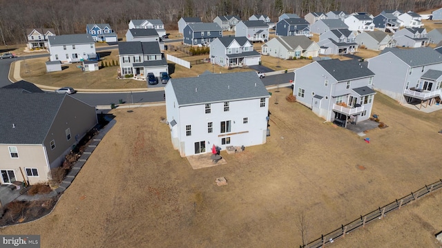 drone / aerial view with a residential view