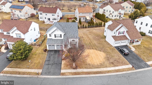 bird's eye view with a residential view