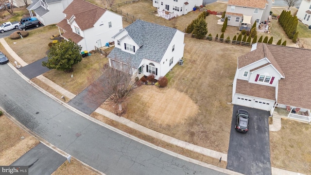 aerial view with a residential view