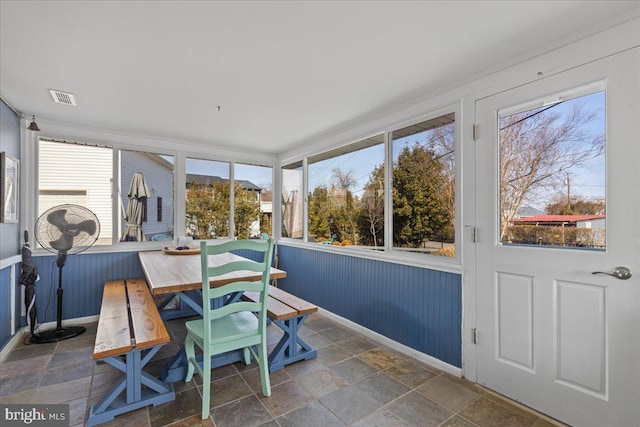 sunroom / solarium with visible vents