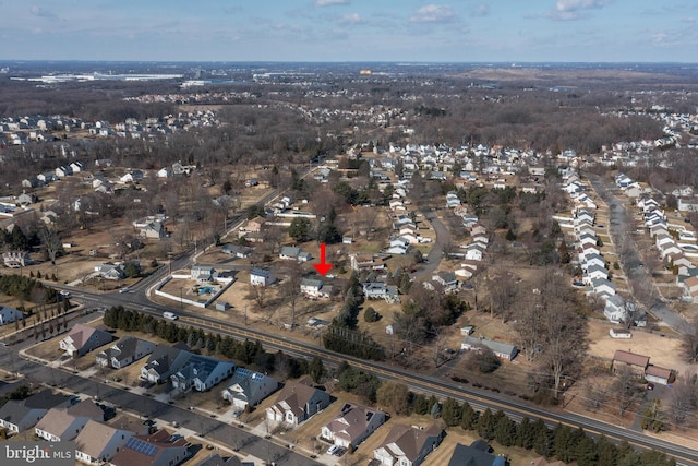 aerial view featuring a residential view