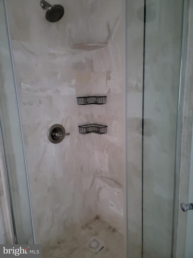 details featuring a shower stall