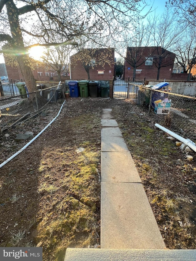 view of yard featuring fence