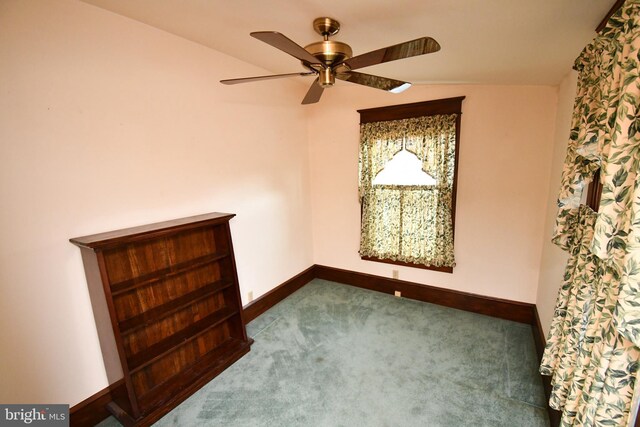 620 S Main Rd, Vineland, NJ 08360 - spare room featuring dark colored carpet, ceiling fan, and baseboards
