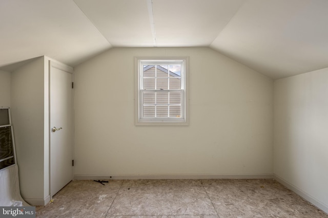 bonus room with lofted ceiling