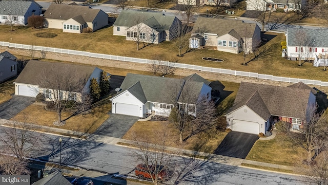 aerial view featuring a residential view