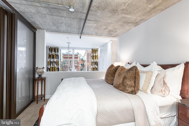 view of carpeted bedroom