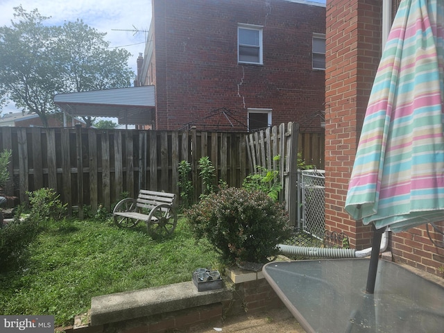 view of yard with fence